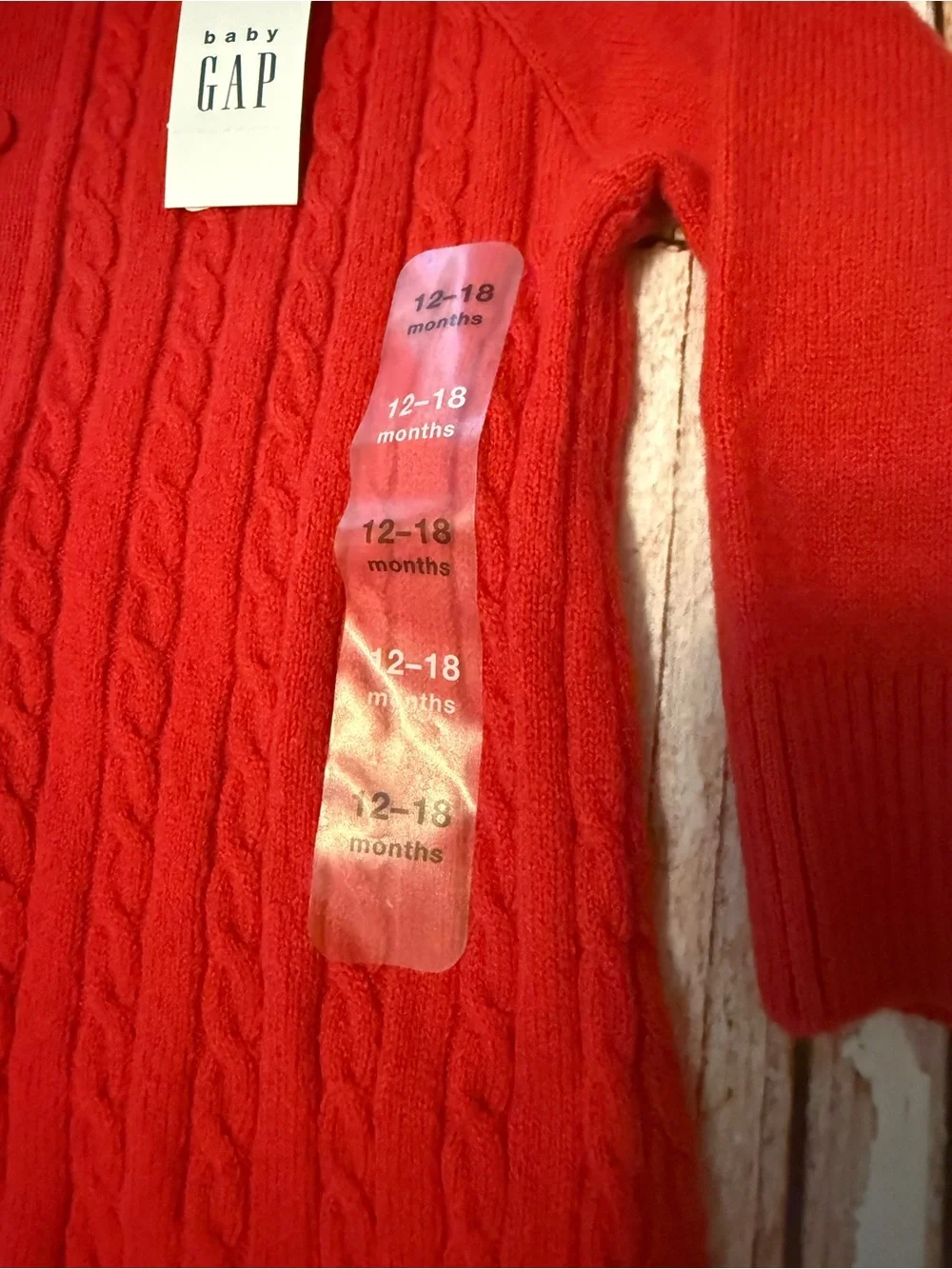 GAP Bright Red Hooded Cable-Knit One-Piece